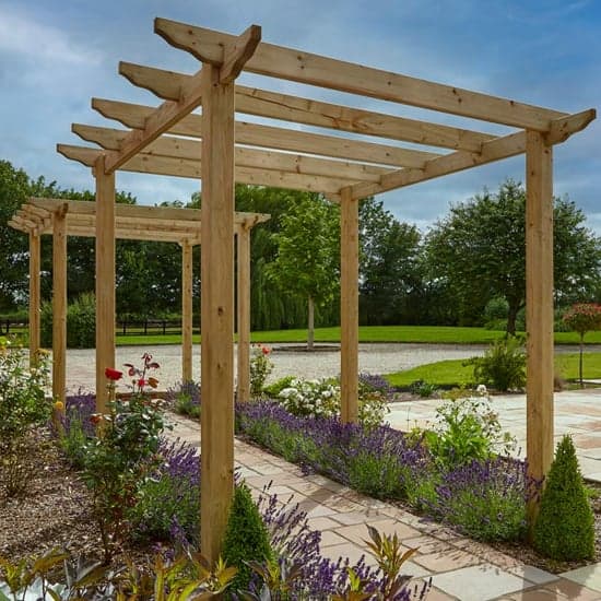 Wymondham Wooden Traditional Pergola Canopy In Natural Timber_5