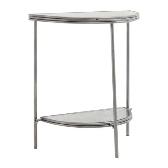 Xaria Mirrored Console Table Semi Circle In Distressed Effect_2