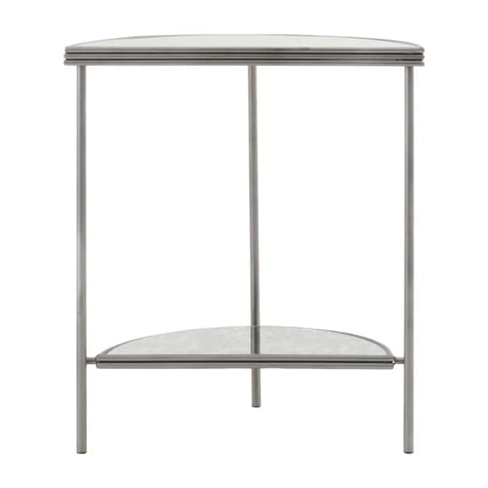 Xaria Mirrored Console Table Semi Circle In Distressed Effect_4