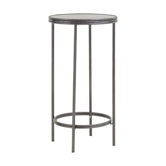 Xaria Mirrored Side Table Round In Distressed Effect_2
