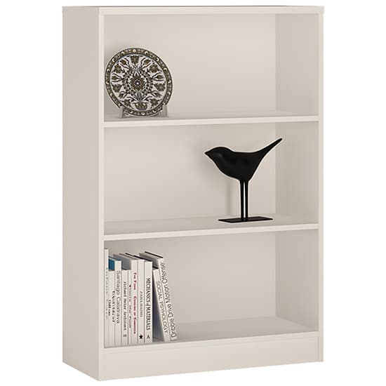 Xeka Medium Wide 2 Shelves Bookcase In Pearl White_1
