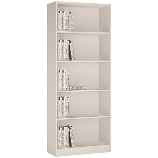 Xeka Tall Wide 4 Shelves Bookcase In Pearl White_1