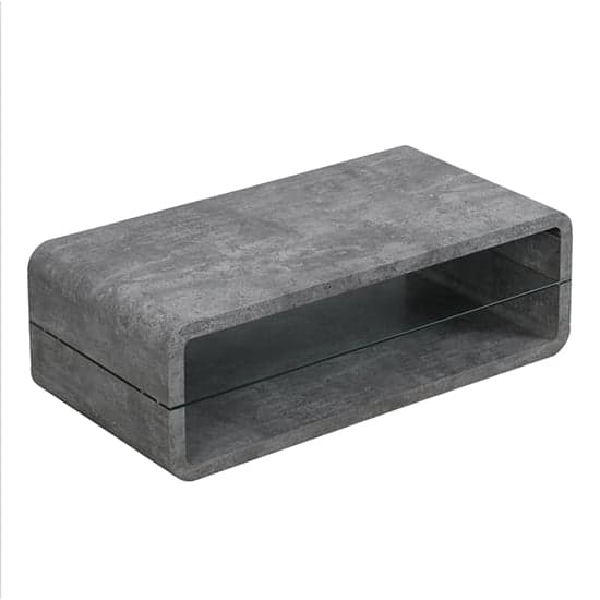 Xono Wooden Coffee Table With Shelf In Concrete Effect_3