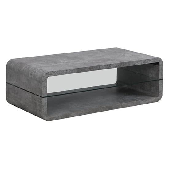 Xono Wooden Coffee Table With Shelf In Concrete Effect_4