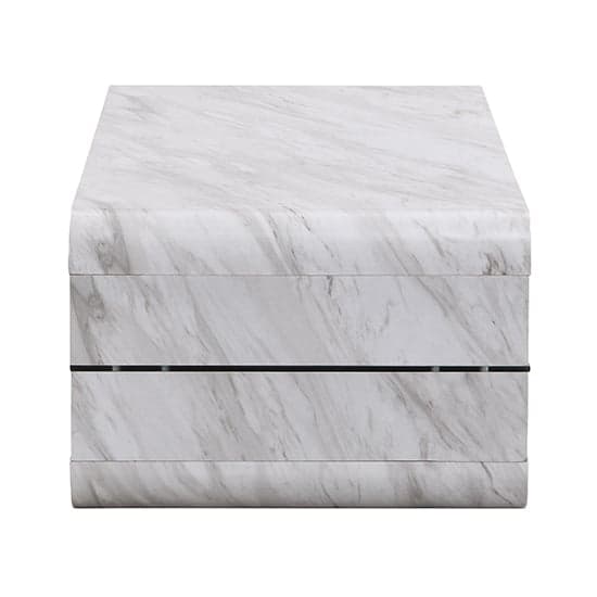 Xono High Gloss Coffee Table With Shelf In Magnesia Marble Effect_4