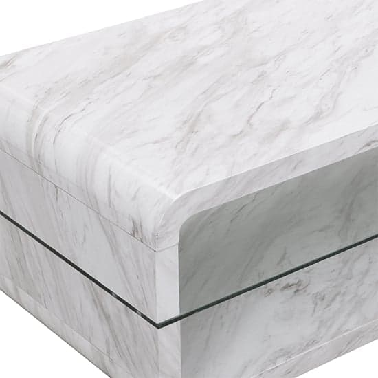 Xono High Gloss Coffee Table With Shelf In Magnesia Marble Effect_7