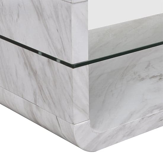 Xono High Gloss Coffee Table With Shelf In Magnesia Marble Effect_10