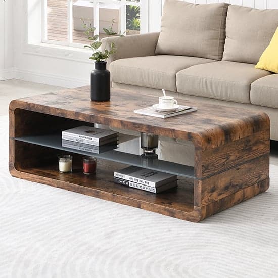 Xono Wooden Coffee Table With Shelf In Rustic Oak_1