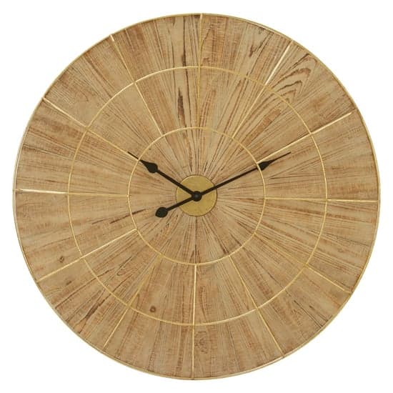 Xuange Round Wooden Wall Clock In Natural Frame_2