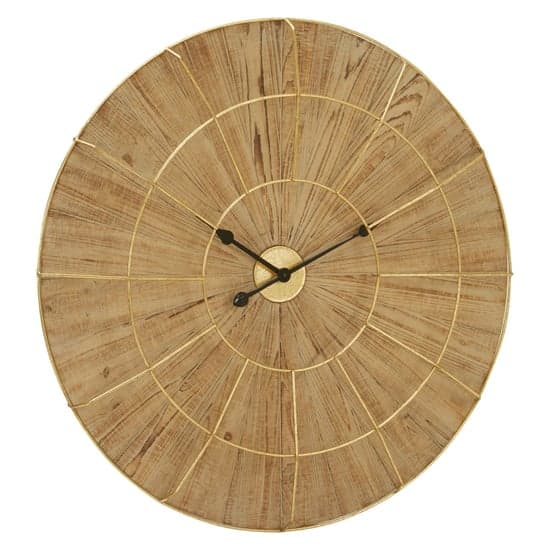 Xuange Round Wooden Wall Clock In Natural Frame_1