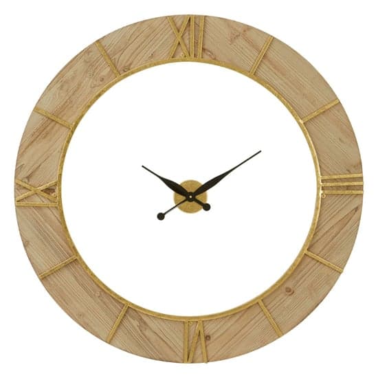 Xuange Round Wooden Wall Clock In Natural And White Frame_2