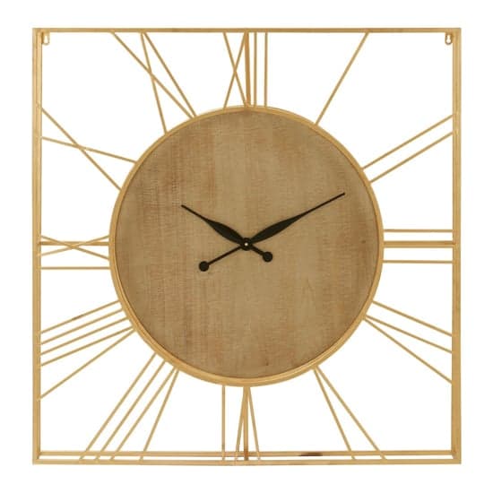Xuange Square Wall Bedroom Clock In Gold Wooden Frame_2