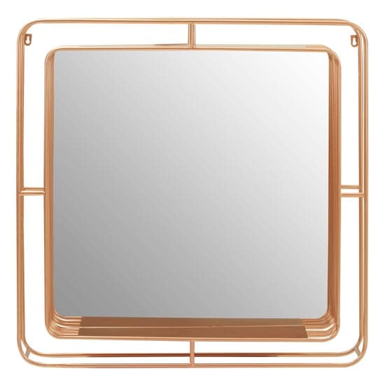 Xuange Square Wall Bedroom Mirror In Rose Gold Metal Frame_2