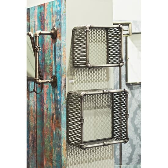 Yates Square Metal Set Of 2 Wall Shelves In Anthracite_3