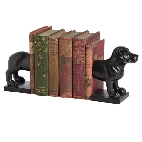 Yolky Bookend Dog Poly Sculpture In Black_2