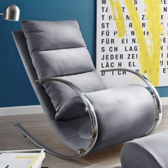 York Fabric Recliner Chair In Grey