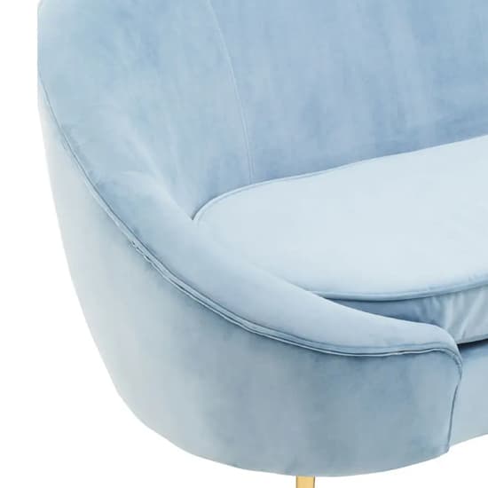 York Velvet 3 Seater Sofa In Aqua Blue With Gold Metal Legs_6
