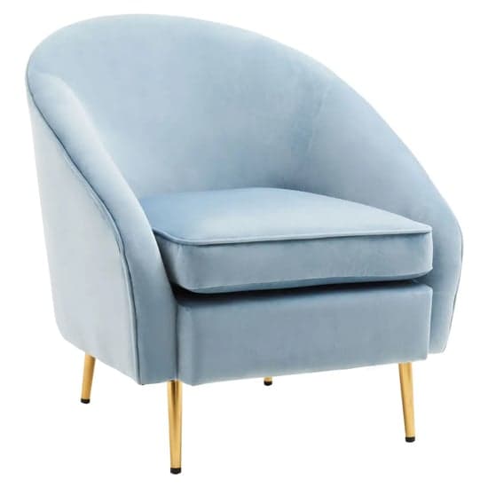 York Velvet Armchair In Aqua Blue With Gold Metallic Legs_2