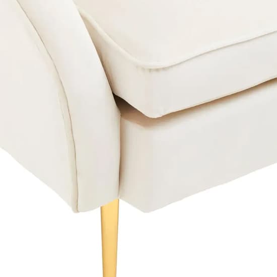 York Velvet Armchair In Beige With Gold Metallic Legs_6