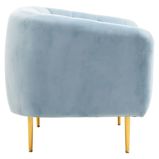 York Velvet Armchair In Blue With Gold Metal Legs_3