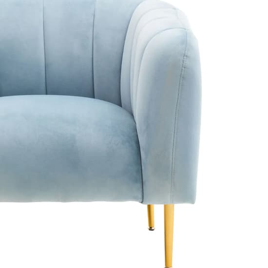 York Velvet Armchair In Blue With Gold Metal Legs_5