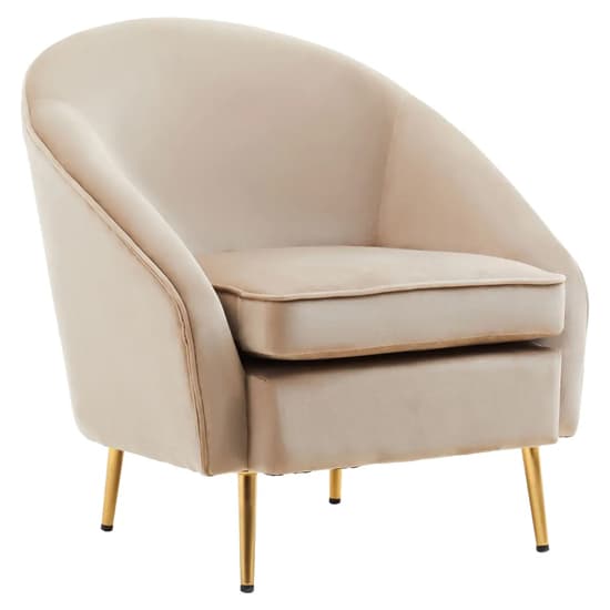 York Velvet Armchair In Mink With Gold Metallic Legs_2