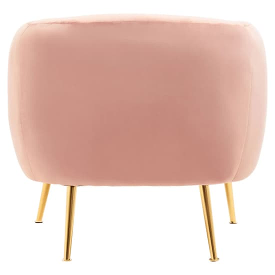 York Velvet Armchair In Pink With Gold Metal Legs_4