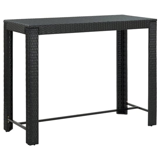 Yuna 140.5cm Poly Rattan Garden Bar Table In Black_1