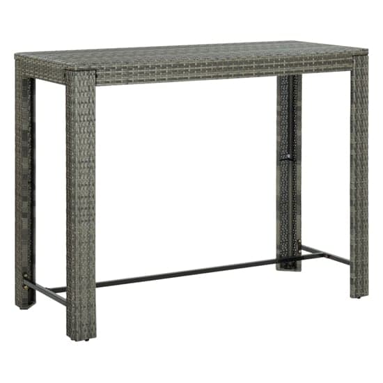 Yuna 140.5cm Poly Rattan Garden Bar Table In Grey_1