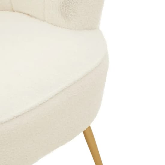 Yurga Velvet Channel Armchair in Plush White With Gold Legs_5