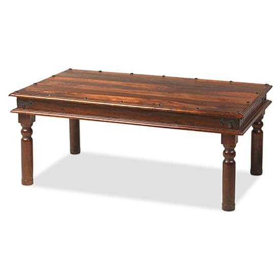 Zander 110cm Wooden Coffee Table In Sheesham With Round Legs_1