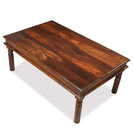 Zander 120cm Wooden Coffee Table In Sheesham With Round Legs_2