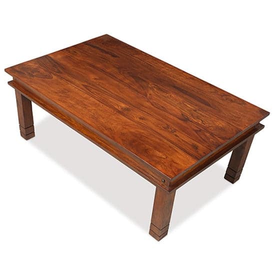 Zander 120cm Wooden Coffee Table In Sheesham With Square Legs_2