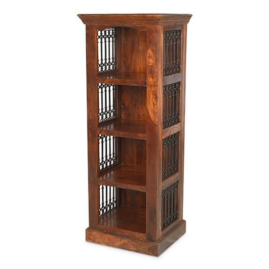 Zander Wooden Alcrove Bookcase In Sheesham Hardwood_1