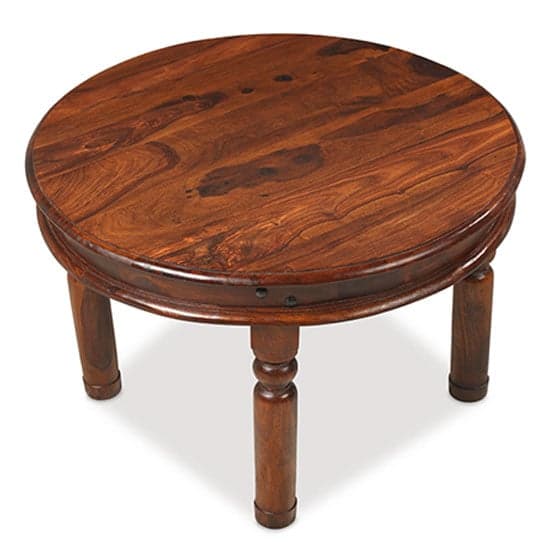 Zander Large Round Coffee Table In Sheesham With Round Legs_2