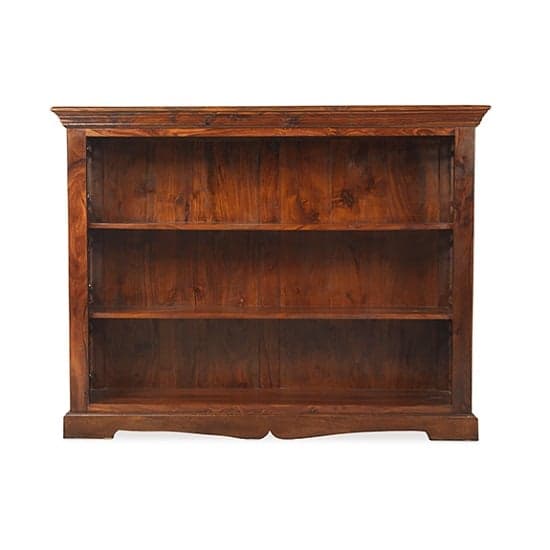 Zander Wooden Low Bookcase In Sheesham Hardwood_2