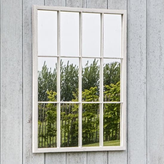 Zanetti Outdoor Window Design Wall Mirror In White Frame_1