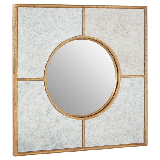 Zaria Art Deco Wall Bedroom Mirror In Warm Gold Frame_1