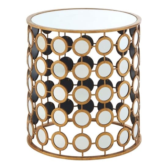 Zaria Round Glass Top Side Table With Gold Frame_1
