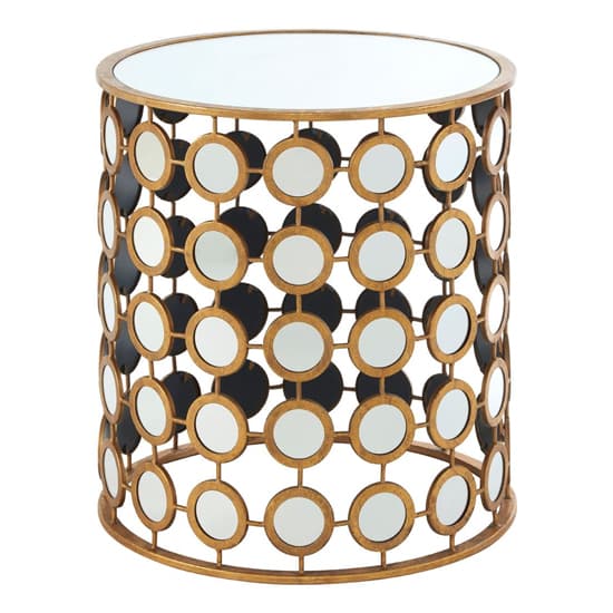Zaria Round Glass Top Side Table With Gold Frame Furniture in Fashion