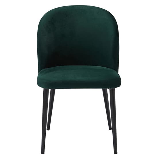 Zaza Green Velvet Dining Chairs With Black Legs In Pair Furniture in