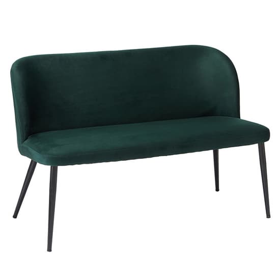 Zaza Velvet Dining Bench With Black Legs In Green Furniture in Fashion