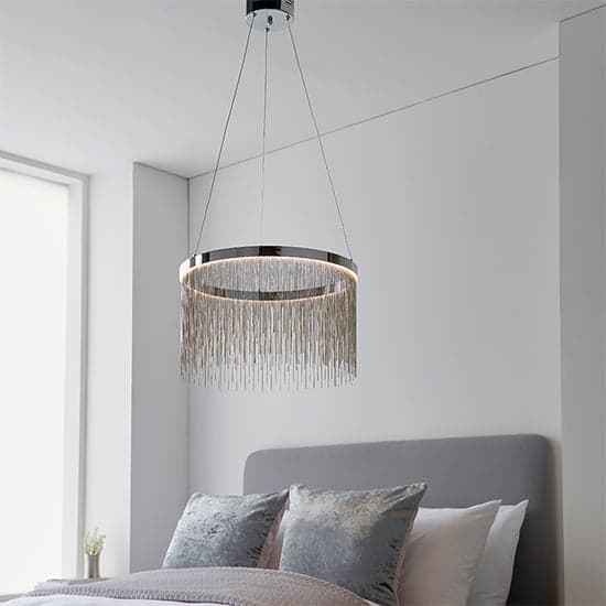 Zelma LED CCT Pendant Light In Polished Chrome And Silver_2