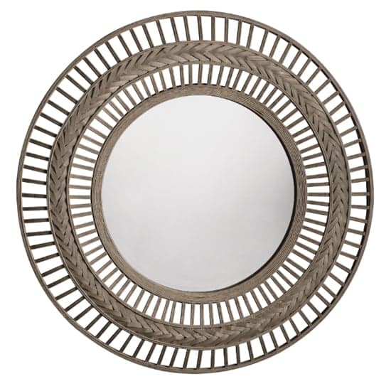 Zeneca Round Wall Mirror In Grey Frame_2