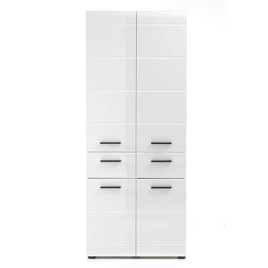 Zenith Bathroom Floor Storage Cabinet In White With Gloss Fronts_2