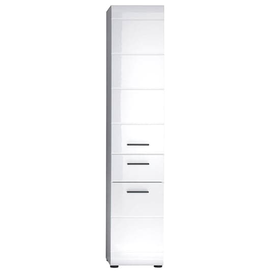 Zenith Bathroom Storage Cabinet In White With High Gloss Fronts_2
