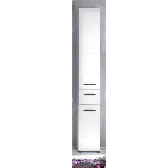 Zenith Bathroom Storage In White With High Gloss Fronts