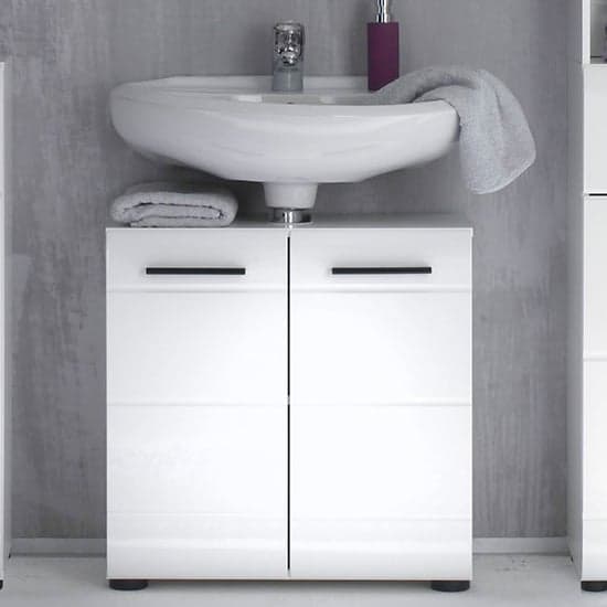 Zenith Bathroom Vanity Unit In White With Gloss Fronts_1