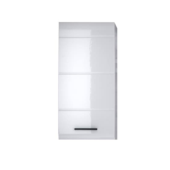 Zenith Bathroom Wall Storage In White With Gloss Fronts
