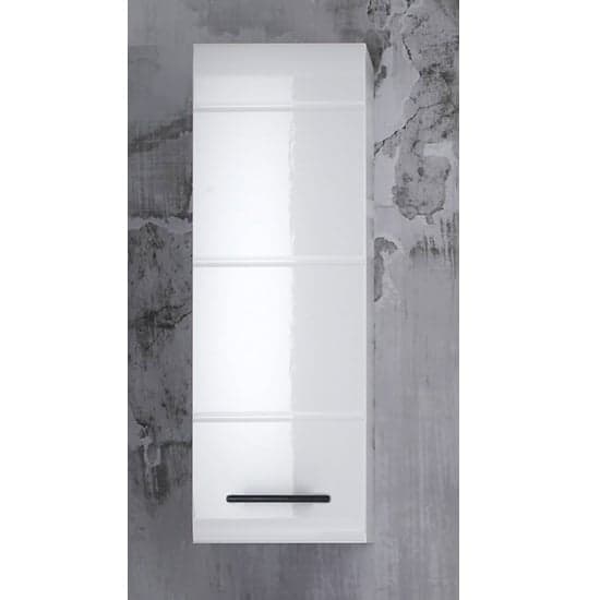 Zenith Bathroom Wall Storage Cabinet In White With Gloss Fronts_1